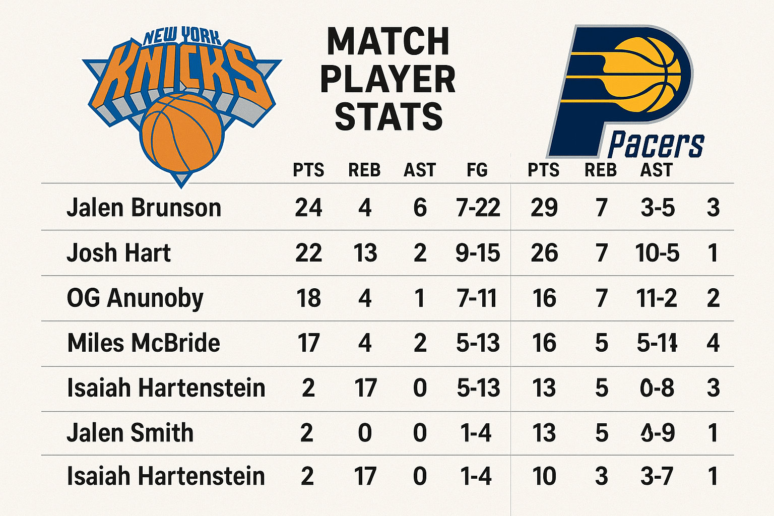You are currently viewing Knicks vs Pacers Match Player Stats: More Than a Game, It Was a Statement