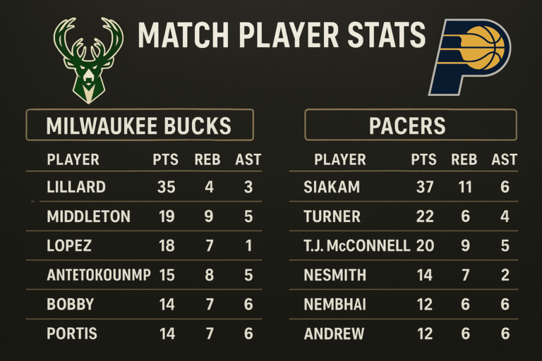 When Numbers Sweat: Milwaukee Bucks vs Pacers Match Player Stats Reimagined